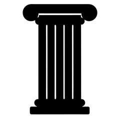 Stylized Silhouette of a Column with Detailed Shaft and Capital Design