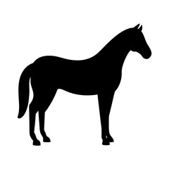 Elegant Black Horse Silhouette, a Symbolic and Graceful Animal Illustration