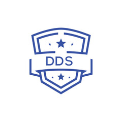 Classic Shield Logo with Stars and DDS Letters – Premium Badge or Security Brand Identity. DDS Letter Logo.
