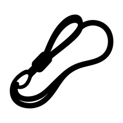 Black and white graphic representation of an identification card neck lanyard