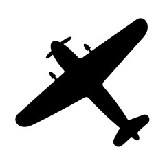 Silhouette of vintage airplane with propeller, an image representing aviation history