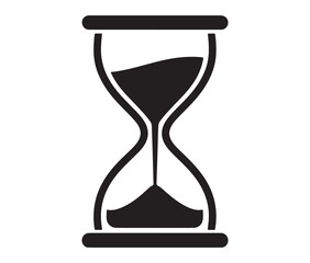 Minimal hourglass icon. Vector illustration of hourglass.