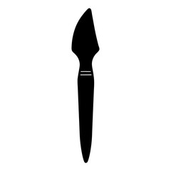Elegant black silhouette of a butter knife or cheese spreader isolated