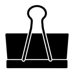 Isolated Black and White Image of a Binder Clip for Organizing Papers