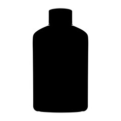Silhouette of a bottle suitable for medicine, cleaning products, or soap