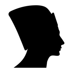 Silhouette of an Egyptian Pharaoh wearing the Nemes headress in profile