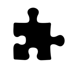 Silhouette of a puzzle piece signifying connection, problem solving, and unity