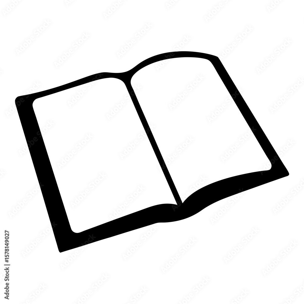 Poster open book symbolizing knowledge learning and education with blank pages ready to write