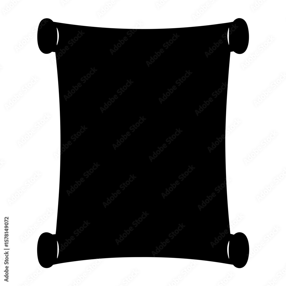 Poster a blank parchment scroll with cylindrical handles ready for text insertion