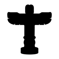 Silhouette of a Traditional Totem Pole Depicting Native American Culture