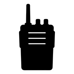 Obraz premium Monochrome walkie talkie silhouette on white background for communication device application