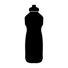 Black Silhouette of a Plastic Squeeze Bottle with Cap and Nozzle