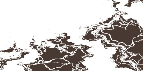 Naklejka premium Abstract vector world map illustration with a grunge ink splat and vintage paper texture