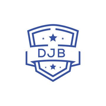 Classic Shield Logo with Stars and DJB Letters &ndash; Premium Badge or Security Brand Identity. DJB Letter Logo.
