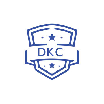Classic Shield Logo with Stars and DKC Letters &ndash; Premium Badge or Security Brand Identity. DKC Letter Logo.
