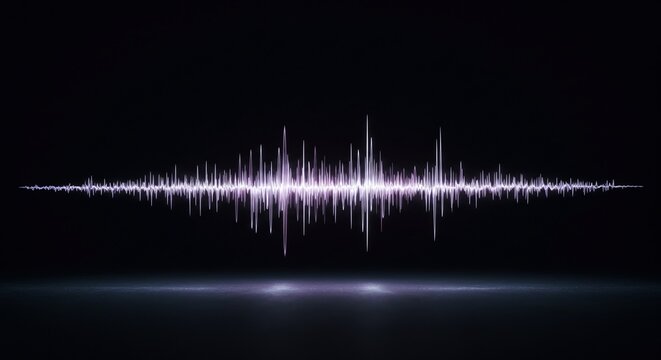 Digital Sound Wave Visualization in Purple on Black Background