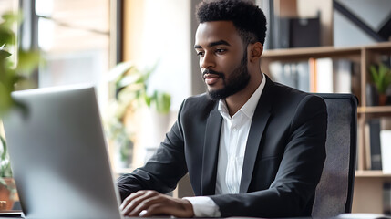 Fototapeta premium An HR executive scrolling through an online job portal seeking potential candidates 
