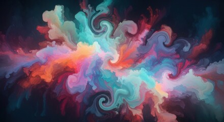 Fototapeta premium Vibrant Swirling Colors Exploding in a Cosmic Nebula Formation