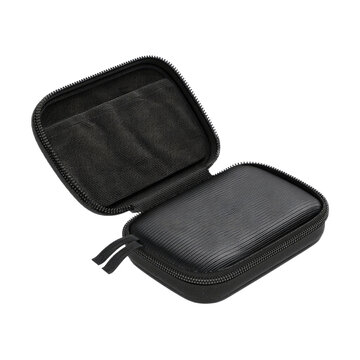 Black Zippered Case for Electronics, Open to