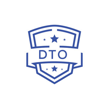 Classic Shield Logo with Stars and DTO Letters &ndash; Premium Badge or Security Brand Identity. DTO Letter Logo.
