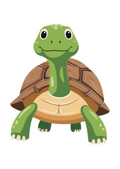 Flat Vector Illustration of a Turtle in Simple Style