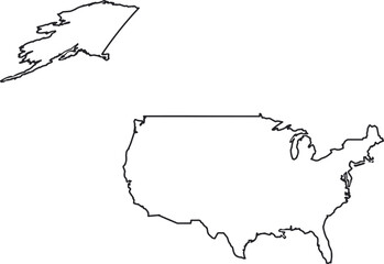 Outline map of the United States of America