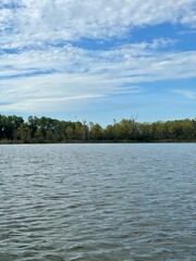 Tranquil Lake with Trees and Sky Reflection