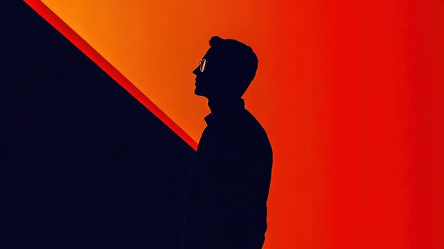 dynamic angular silhouette forms creating high contrast contour background