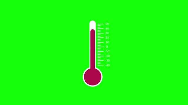 Thermometer Temperature Scale Green Screen Animation