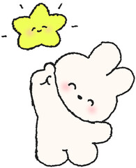 토끼 캐릭터 손그림 스티커