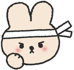 파이팅하는 토끼 캐릭터 스티커 © titi.drawing
