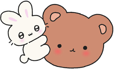 곰 토끼 캐릭터 귀여운 스티커 이모티콘