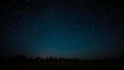 Fototapeta premium A breathtaking starry night sky with countless stars illuminating the dark blue expanse of the galaxy