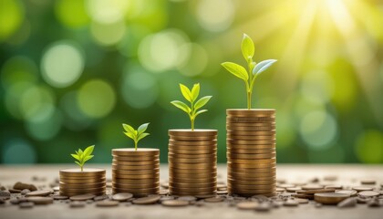 Growing Investments: A Visual Metaphor for Financial Prosperity and Savings Growth
