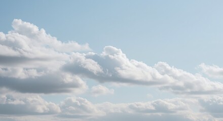 Light Blue Sky with Fluffy White Clouds and Soft Natural Lighting