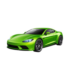 green sports car wallpaper with fantastic light effect background. generative ai