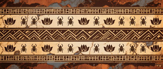 seamless luxury Grunge dirt rust colored egypt Style pattern with clear lines.