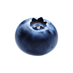 blue berry falling on white background isolated background
