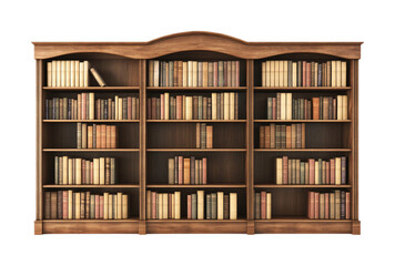 Library for Books and Educational Resources - Isolated on White Background