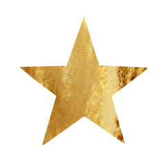 Obraz premium gold watercolor hand-painted star isolated on white or transparent png