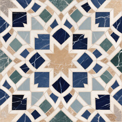Fototapeta premium Moroccan style granite Tiles pattern seamless, clear lines