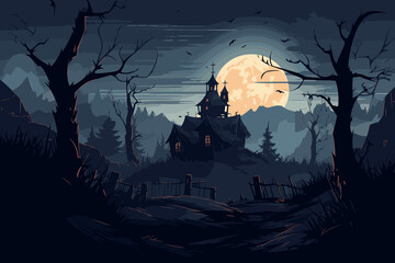 halloween night scene