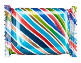  Colorful Striped Candy Wrapper Twisted Ends isolated on transparent background PNG