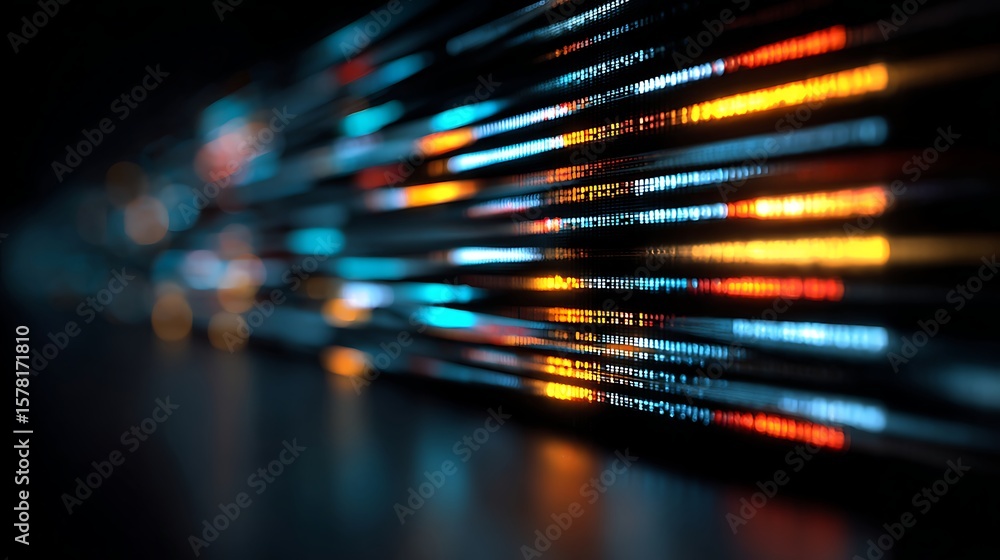 Aufkleber abstract data stream with glowing lights