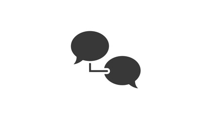 Two Connected Speech Bubbles Icon Representing Digital Communication, Dialogue, and Online Interaction