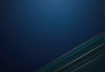Dark blue abstract background with green and gold lines