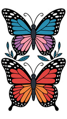 Obraz premium Colorful Decorative Butterflies Vector Illustration Tattoo design 