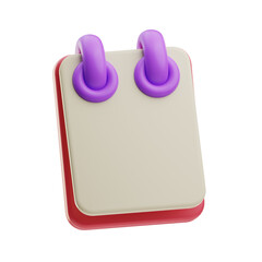 3D Illustration of Sticky Notes with Clips