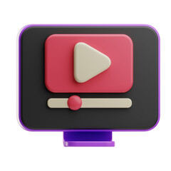 3D Illustration, icon Video Player