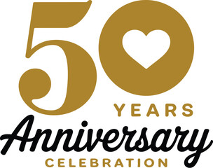 Golden anniversary celebration fifty years event invitation card design template vector graphic